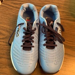 Mens light blue Fila Energized tennis shoes size 12